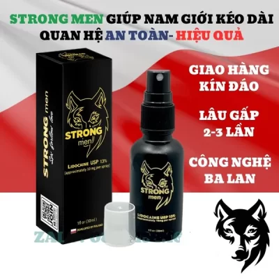 Bao cao su Strong men hộp 12 cái kèm chai xịt chống xuất tinh sớm 30ml chính hãng, DATE XA