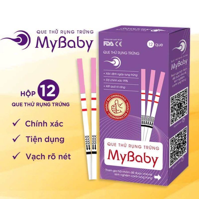 Que thử rụng trứng My Baby chính hãng, giá tốt, hộp 12 que