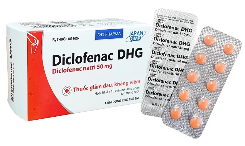 Thuốc giảm đau, kháng viêm Diclofenac DHG 50mg